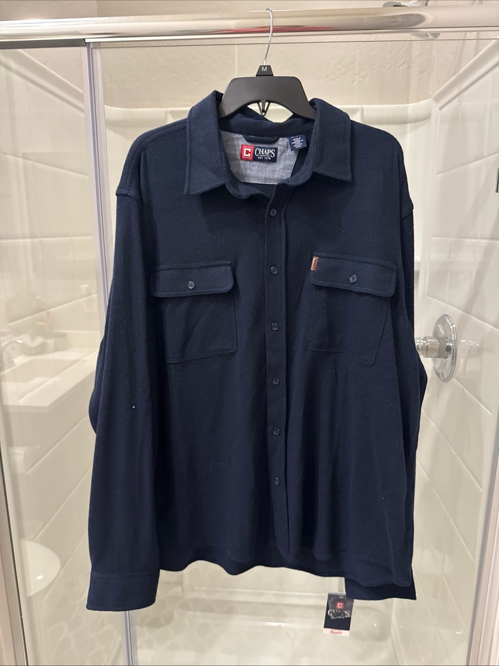 Chaps Men's Navy Long-Sleeve Button Front Shirt